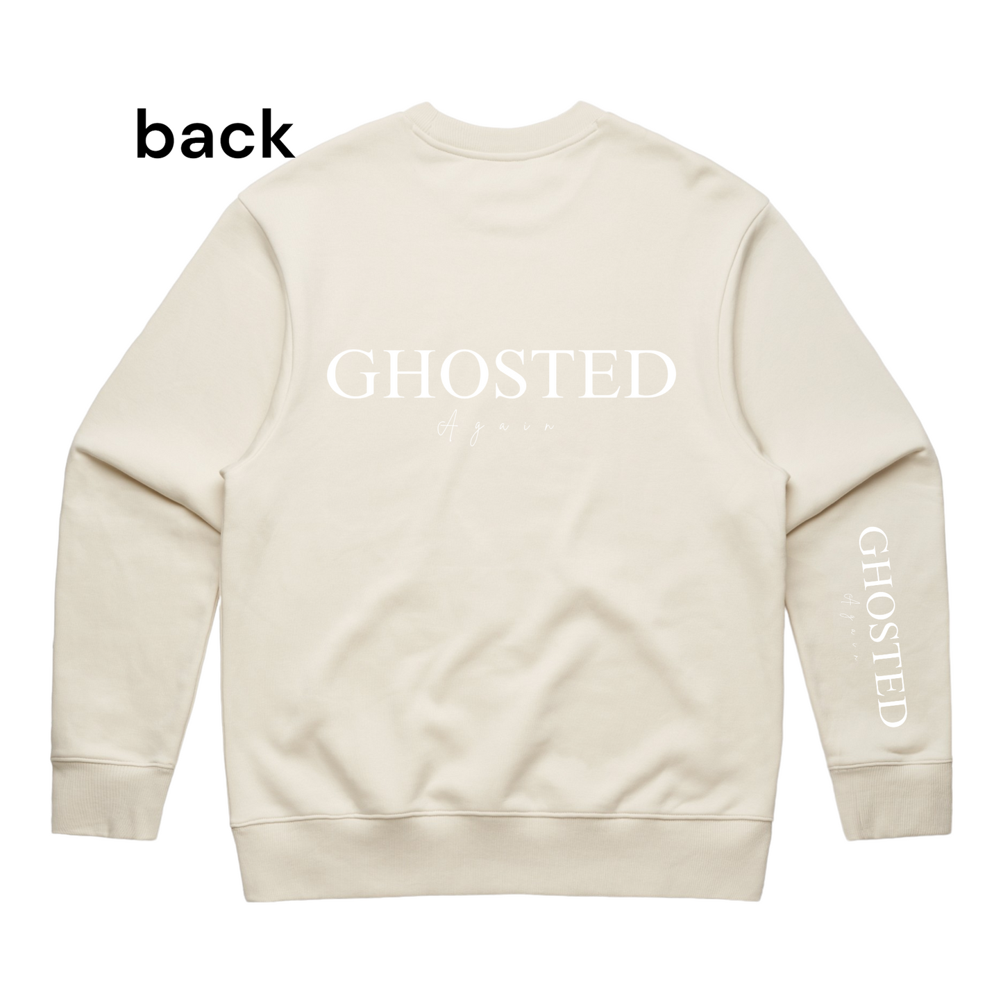 Men's Heavy Crew Top - Ghosted Again (White Logo)