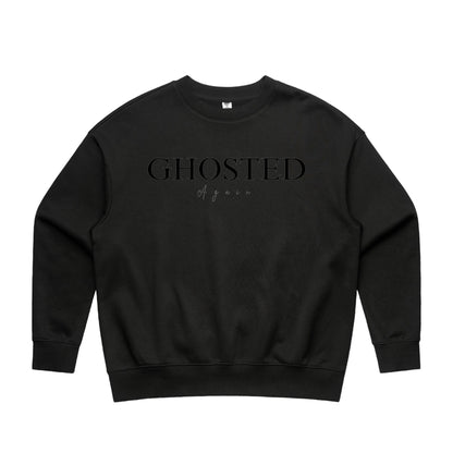 Woman's Heavy Crew Top - Ghosted Again (Black Logo)