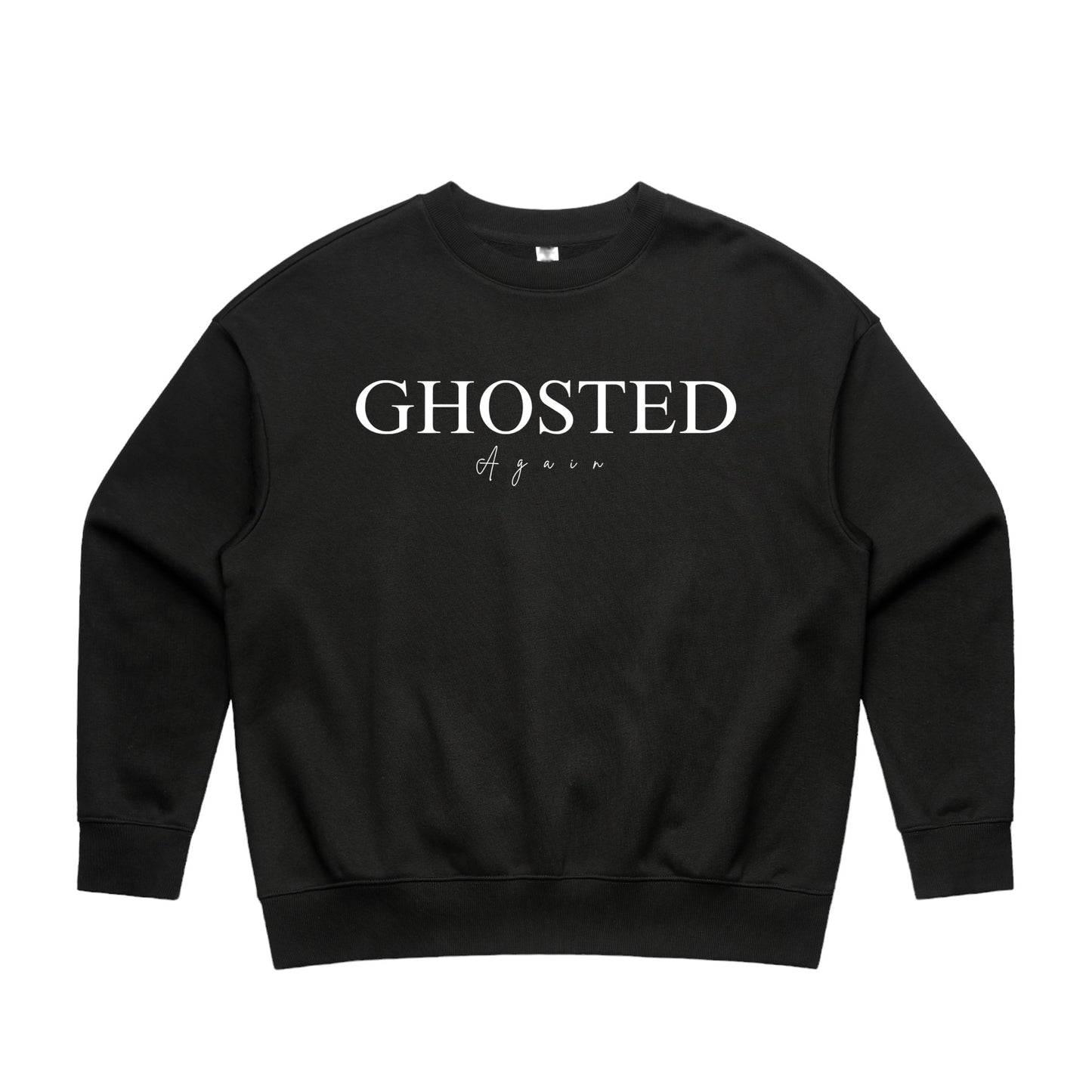 Woman's Heavy Crew Top - Ghosted Again (White Logo)