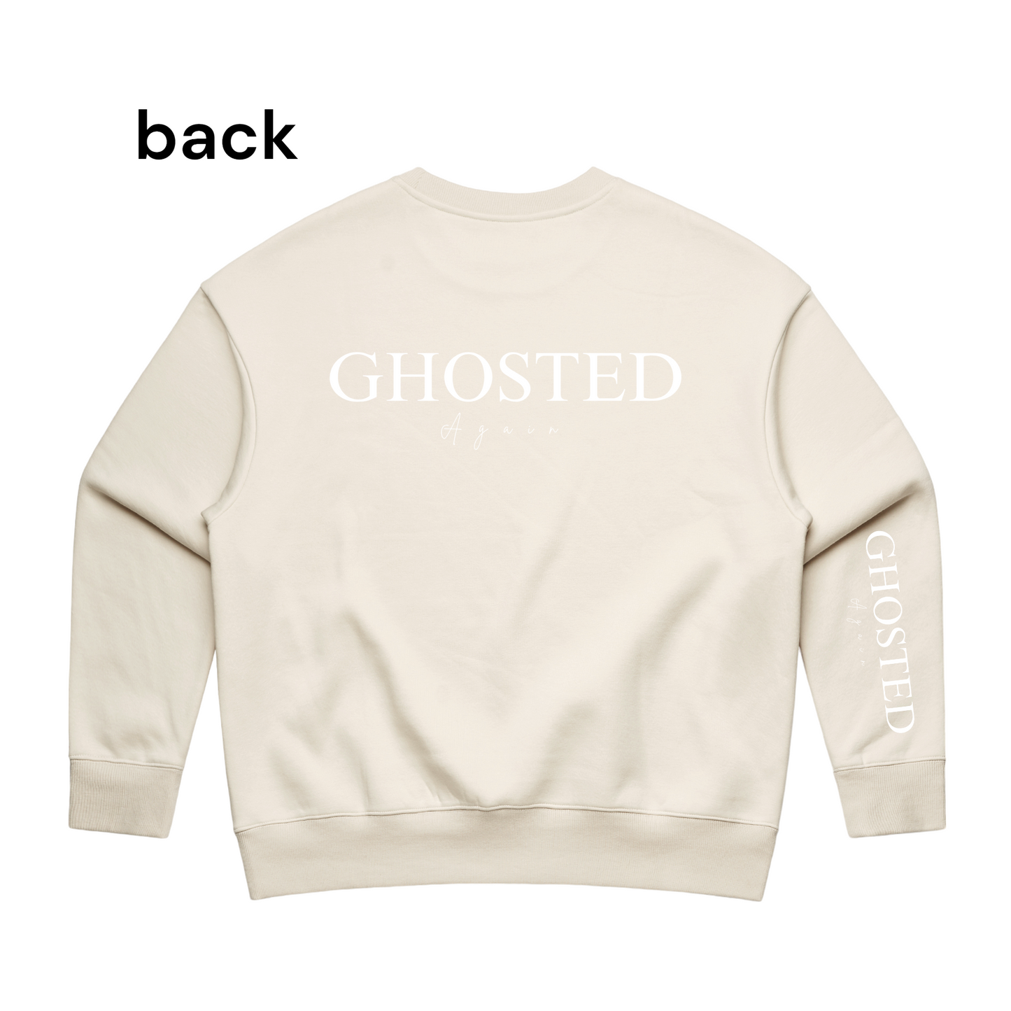 Woman's Heavy Crew Top - Ghosted Again (White Logo)