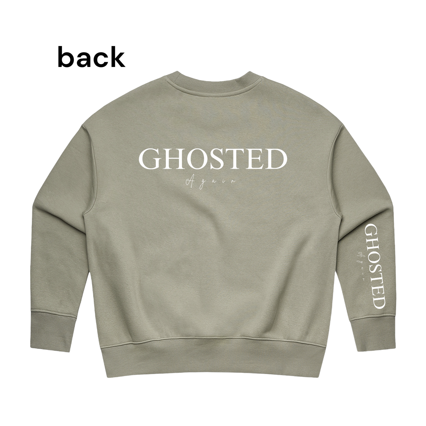 Woman's Heavy Crew Top - Ghosted Again (White Logo)
