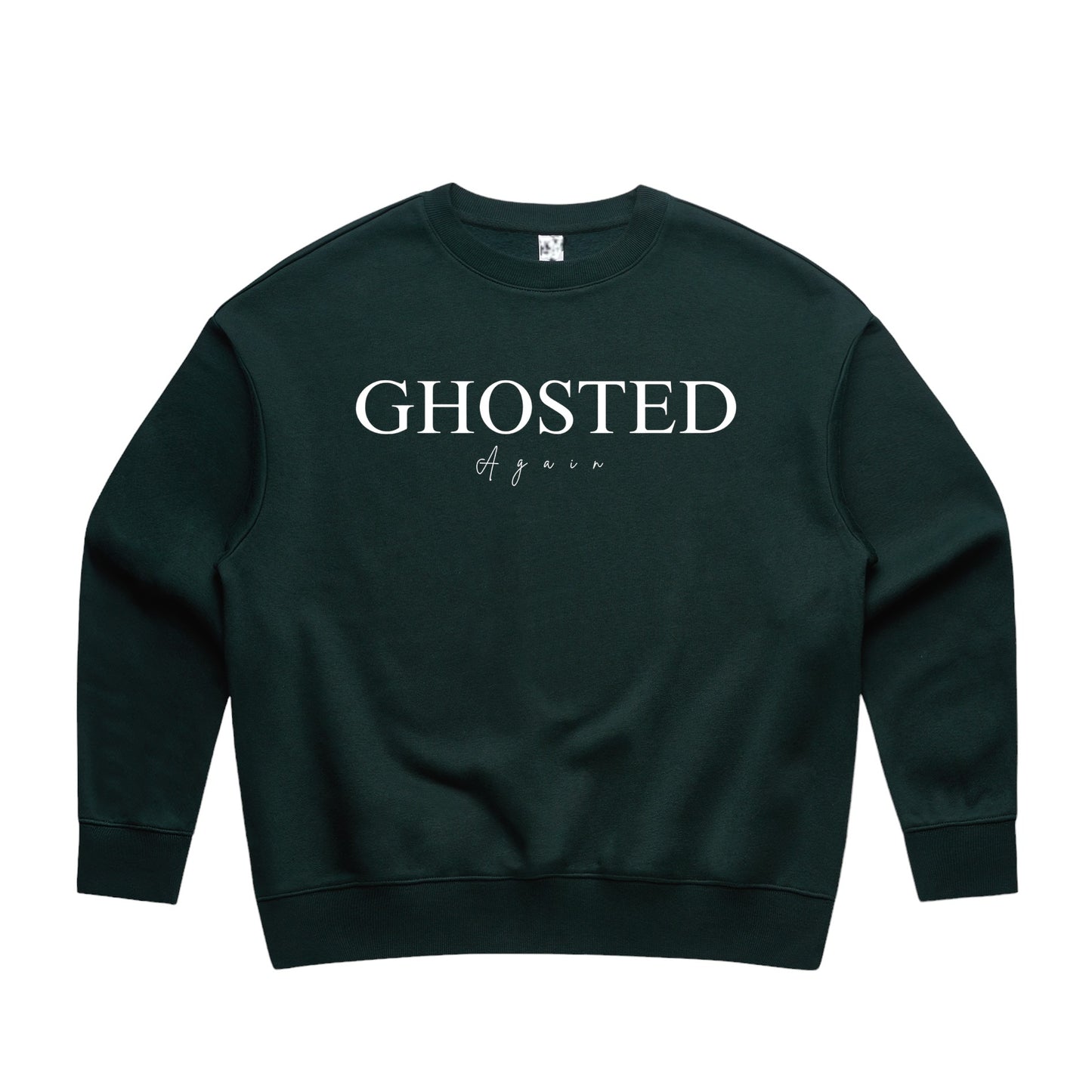 Woman's Heavy Crew Top - Ghosted Again (White Logo)