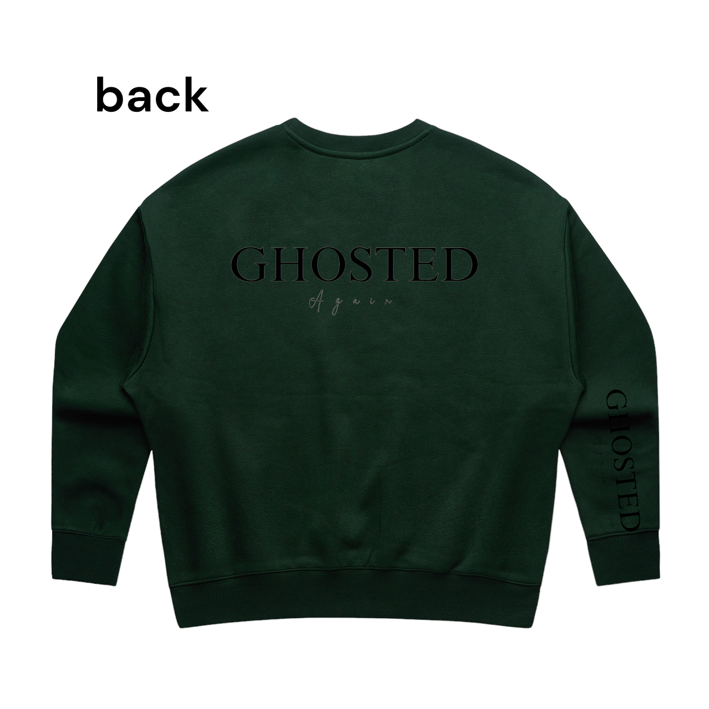 Woman's Heavy Crew Top - Ghosted Again (Black Logo)
