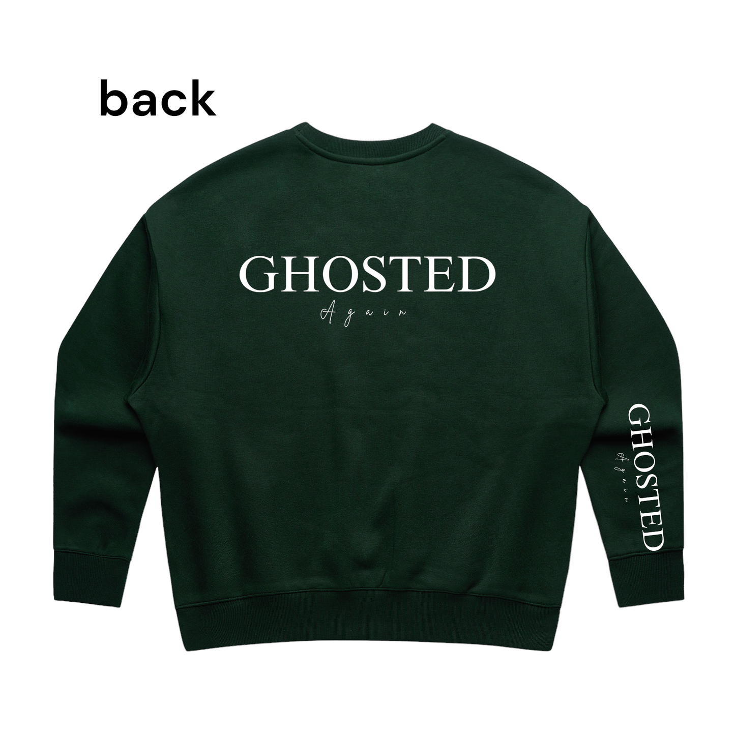 Woman's Heavy Crew Top - Ghosted Again (White Logo)