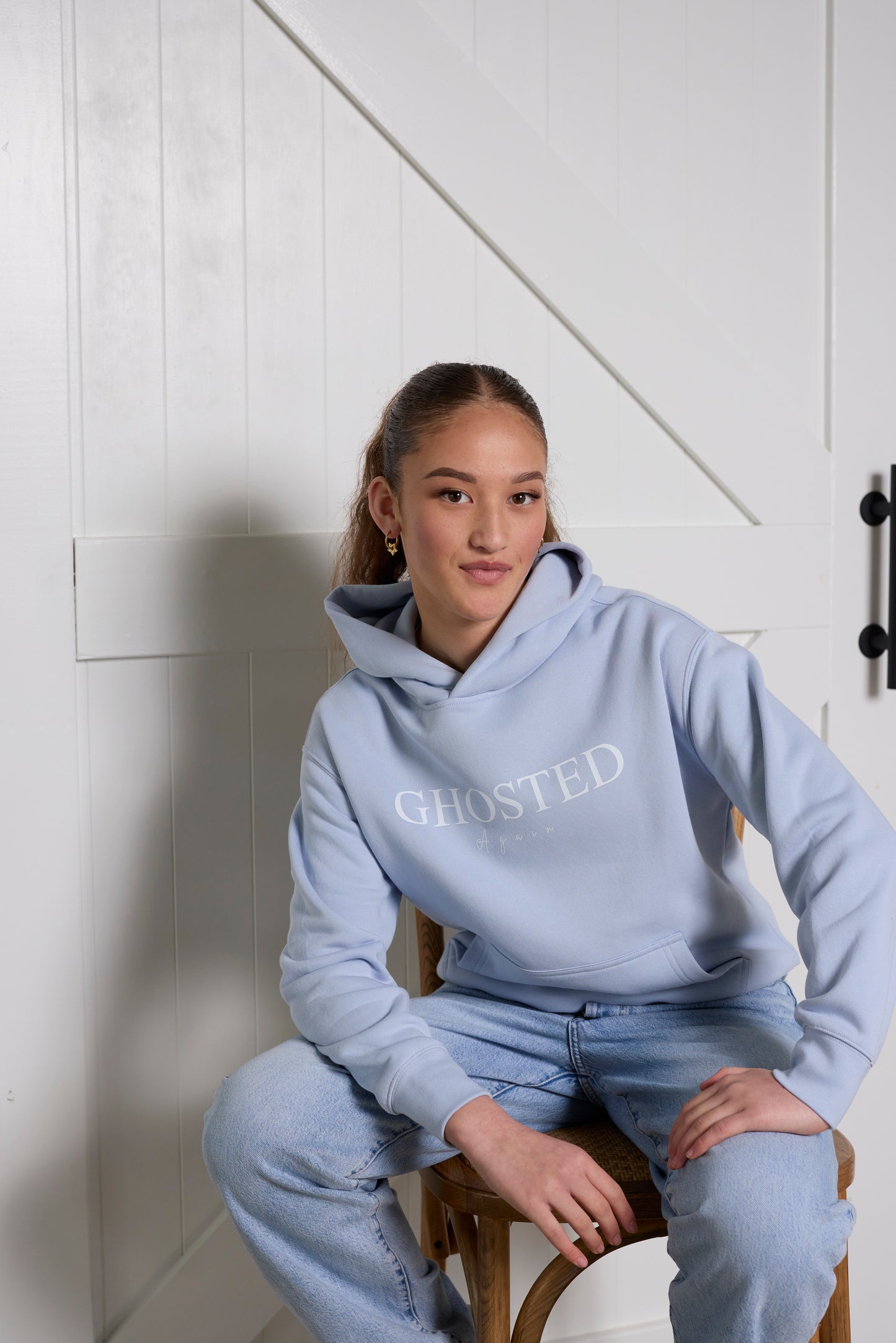 Women's Slim Fit Hoodies - Ghosted again (Pink Logo)