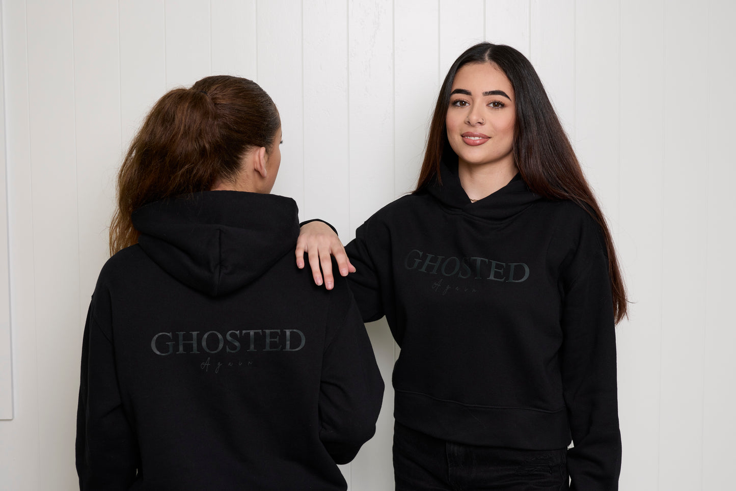 Women's Slim Fit Hoodies - Ghosted again (Pink Logo)